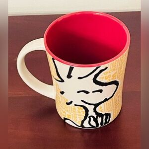 Peanuts Snoopy Woodstock Coffee Mug Red Interior Gibson Comic Graphic 12oz Cup